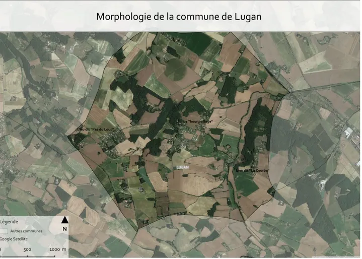 Illustration 6: La commune de Lugan et ses trois bourgs/hameaux