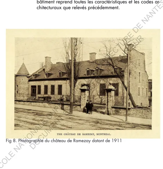 Fig 8. Photographie du château de Ramezay datant de 1911