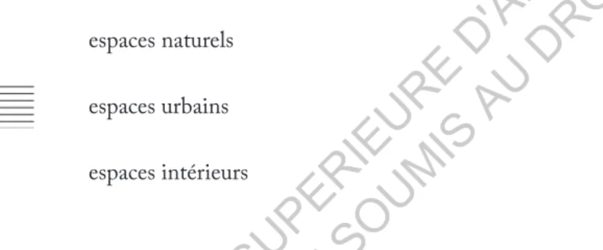 Figure 13. Légende de la carte des perceptions sonores