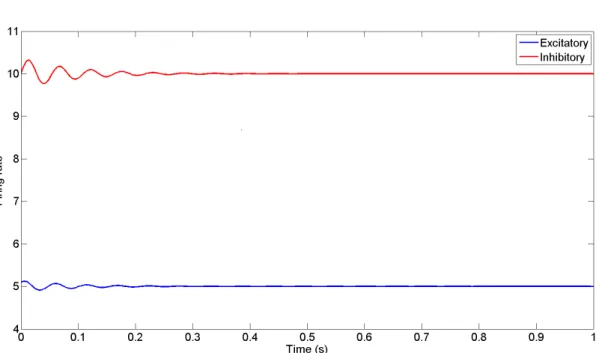 Figure III.7: Firing rates of the AR0 model oscillate and converge to the