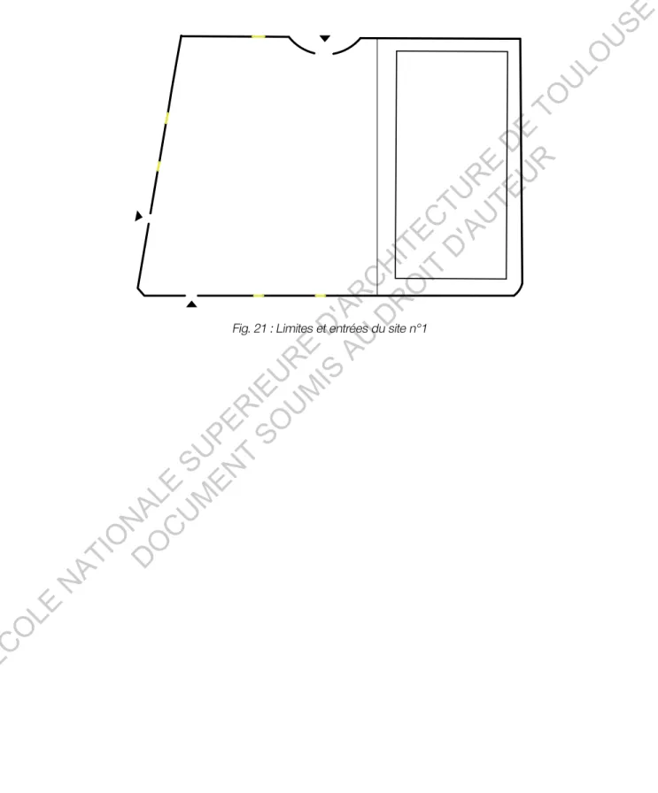 Fig. 21 : Limites et entrées du site n°1