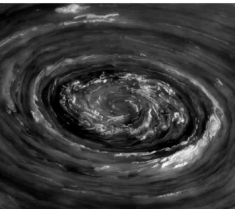 Figure 1 – Image de l’ouragan situ´e au pˆole nord de saturne (Sonde Cassini).