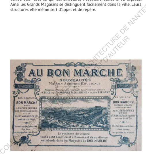 fig 8 : Réclame du magasin Au Bon  MarchéECOLE NATIONALE SUPERIEURE  D'ARCHITECTURE  DE  NANTES DOCUMENT SOUMIS AU DROIT D'AUTEUR