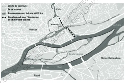 fig 6 : carte des comblements de l’Erdre et de la Loire (modifié)