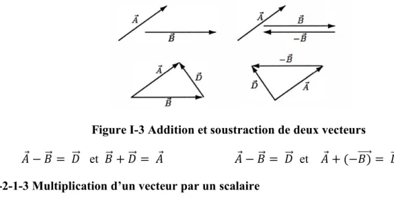 Figure I-4 Multiplication par un scalaire  I-I-2-2 Présentation d’un  vecteur 
