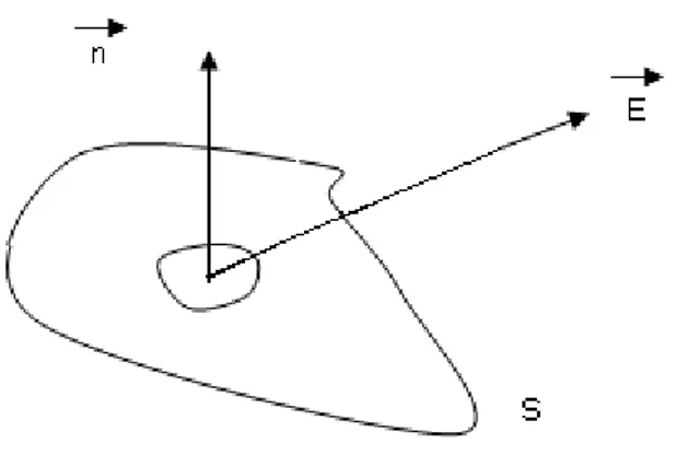 Figure 6. Le flux correspond à la quantité intégrée du champ de vecteur traversant la surface 