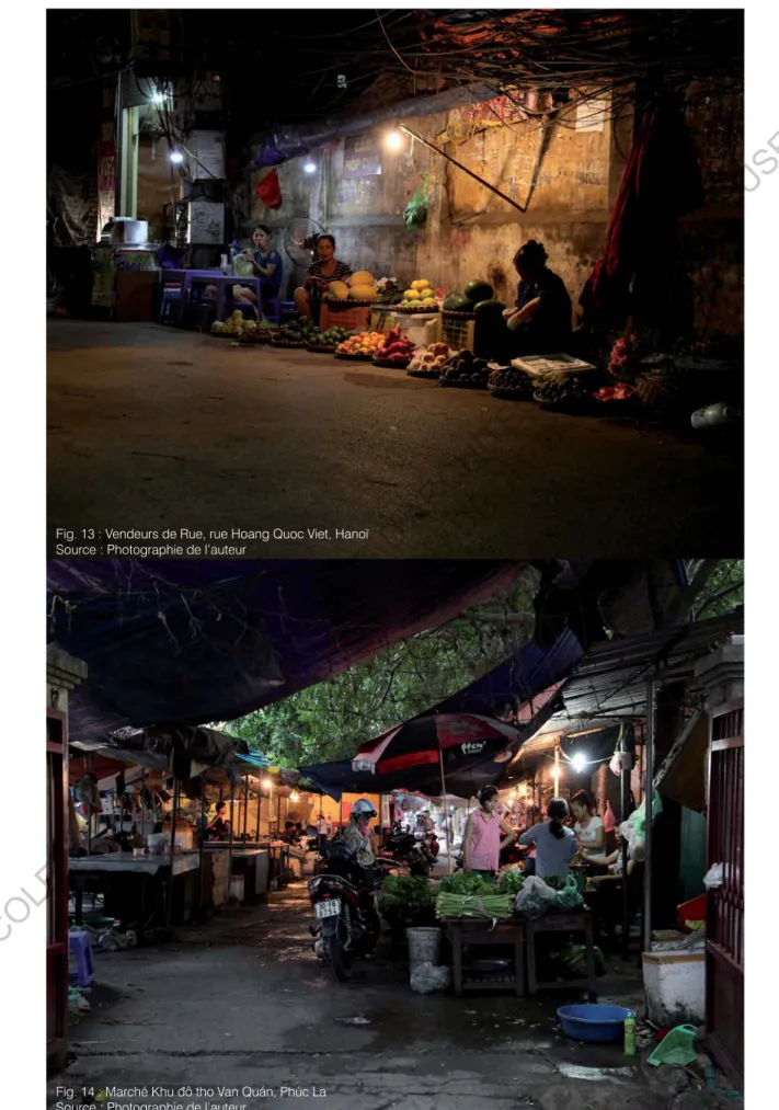 Fig. 13 : Vendeurs de Rue, rue Hoang Quoc Viet, Hanoï Source : Photographie de l’auteur