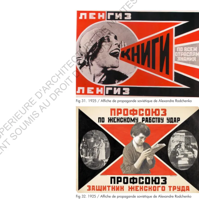 Fig 32. 1925 / Affiche de propagande soviétique de Alexandre Rodchenko ECOLE  NATIONALE  SUPERIEURE  D'ARCHITECTURE  DE  NANTES DOCUMENT SOUMIS AU DROIT D'AUTEUR