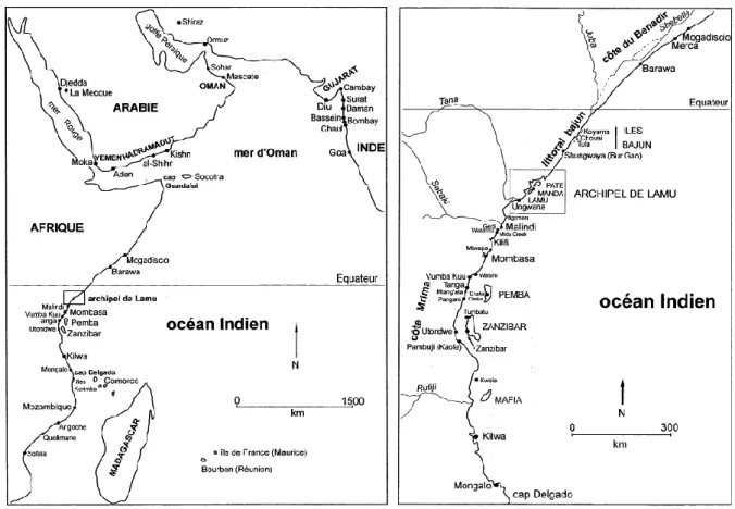 Figure 1-2 | La côte de l’Afrique de l’est et l’océan Indien (à gauche) 