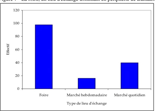 Figure 7 - La foire, un lieu d'échange dominant en périphérie de Bamako  