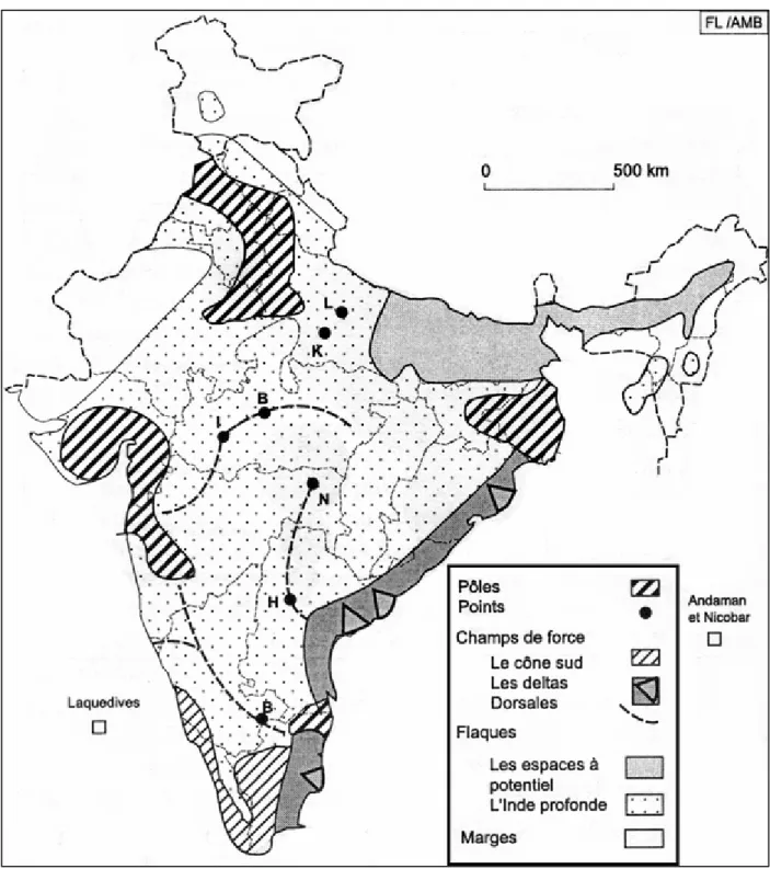figure 4 : les lignes de force et de faiblesse de l'état indien  (Landy, 2002) 