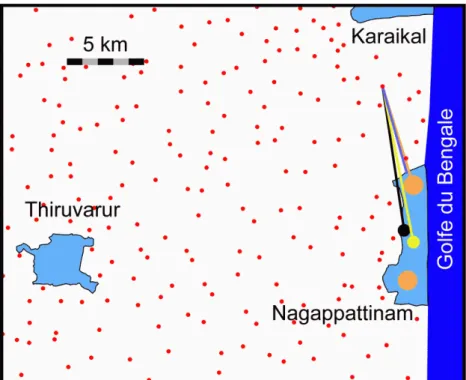 figure 13 : mesurer à partir d’un centre, ou de la limite de la ville ? 