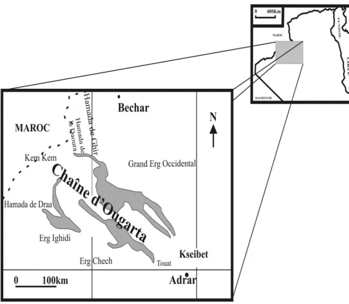 Fig. 10- Situation géographique de la chaîne d’Ougarta. 