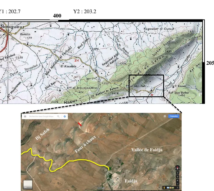 Fig. 6 : Localisation géographique de la coupe étudiée. 