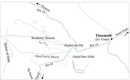 Fig. 9- Vue panoramique de la morphologie de la coupe de Rokbet Tanout (Vialar) montrant  uniquement les marno-calcaires du Turonien