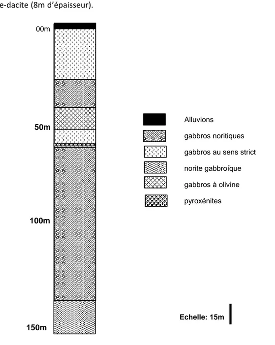 Fig. 13: log synthétique du sondage S2 de la structure circulaire de Bled M’Dena  ORGM Béchar  (modifiée) 