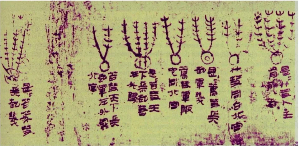 Figure 1 : Le livre de soie serait le premier atlas cométaire. Trouvé en Chine, il date du IVème siècle av