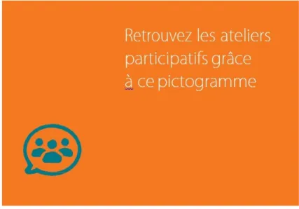 Fig 1.2: Logo des activités participatives, Programmes de communication du Projet Démocratie, Bibliothèque Municipale de Lyon, 2016