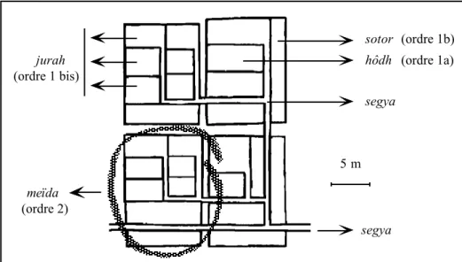 Figure 9 : Plan d’une partie d’un jardin de Nefta 