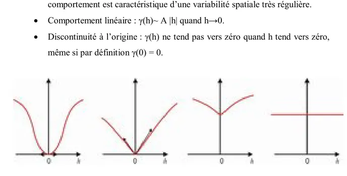 Fig. 3 : Comportement du variogramme près de l’origine. 