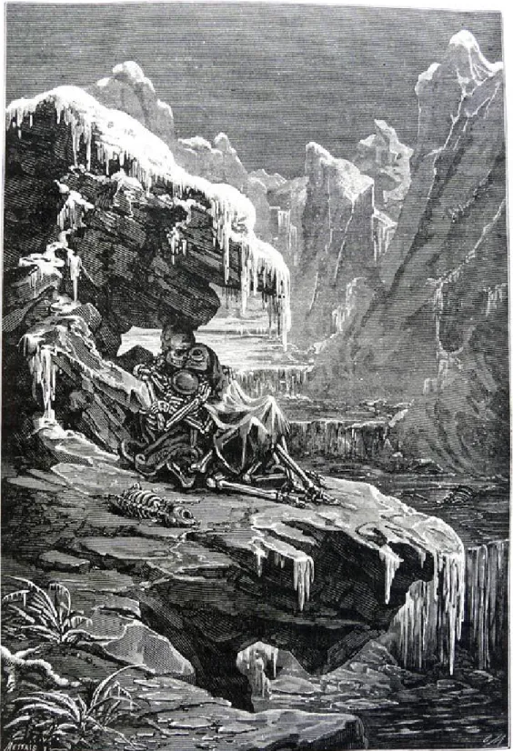 Figure 3.1 – La fin du monde par le froid, telle qu’elle est représentée sur cette gravure tirée de l’ouvrage de Camille Flammarion