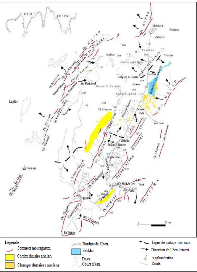 Figure 06 : Croquis de présentation de la partie des Hautes Plaines sud-oranaises  