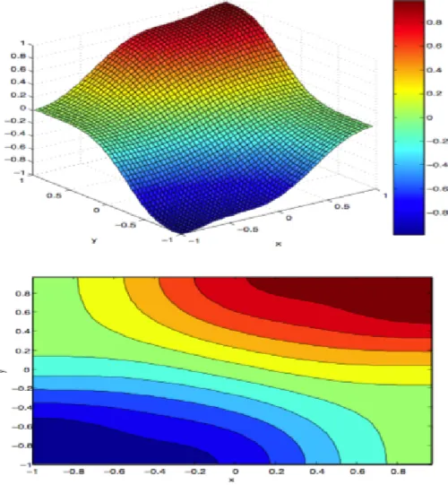 Figure 3-7: The curve and isovalue of the pressure obtained by N=48