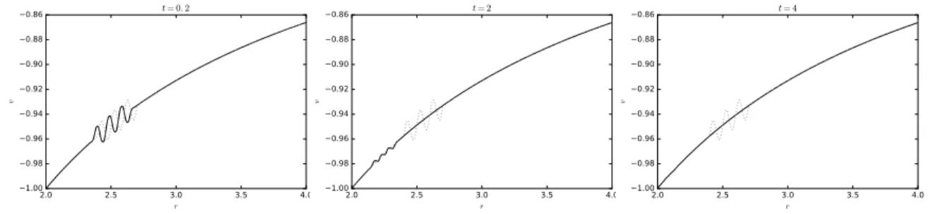 Figure 3.4.7: Numerical solution from initially perturbed steady state