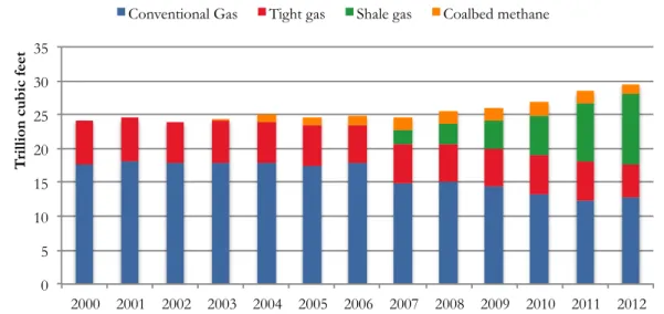 Figure 13: US Natural Gas Gross Withdrawal per type 