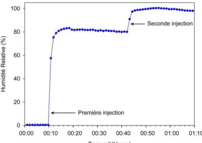 Figure 39  P ofil①te po el①de①l’hu idit ① elative①da s①CES②M①lo s①des①i je tio s①de①vapeu ①d’eau