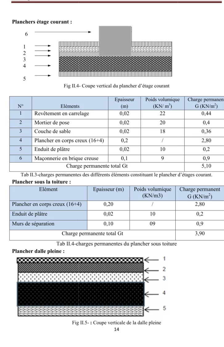 Fig II.5- : Coupe verticale de la dalle pleine 