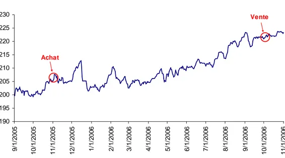 Figure 10 : Progression du cours GBP/JPY en 2005-2006  Source : www.oanda.com, www.fxwords.com 