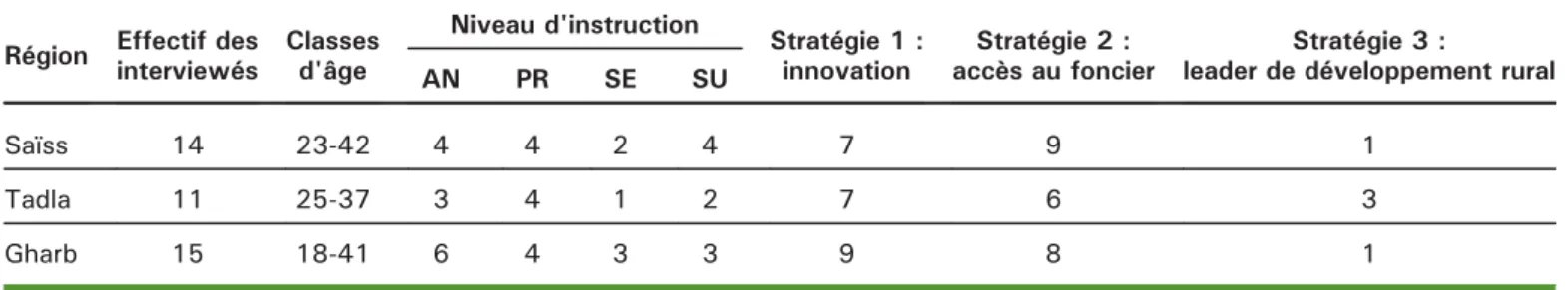 Table 1. Characteristics of the young people interviewed and the strategies they implemented.