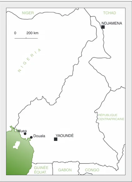 Figure 1. La ville de Muea dans la Province du Sud-Ouest au Cameroun. Figure 1. The city of Muea in South West Province, Cameroon.