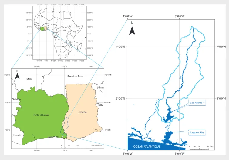 Figure 1. Localisation du bassin-versant de la Bia.