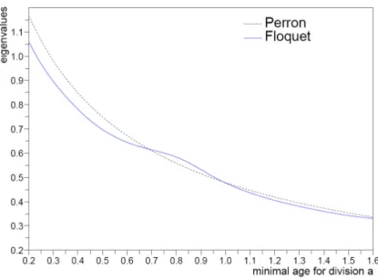 Figure 1.3: Crossing of the Perron and Floquet curves for ψ = ψ sin .