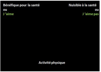Figure 5. Exemple d’une épreuve du Test d'Associations Implicite (IAT). 