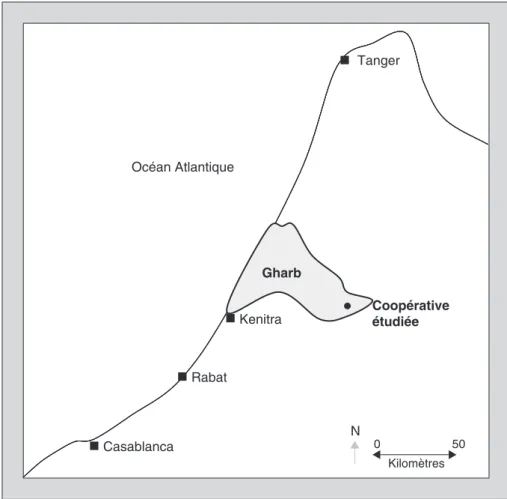 Figure 1. Localisation de la coopérative étudiée. Figure 1. Location of the cooperative studied.