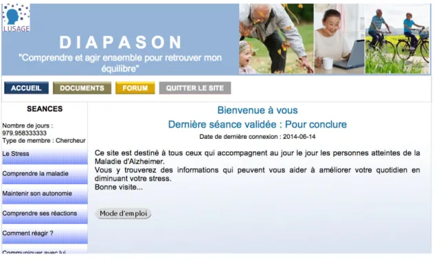Figure 1. Homepage of the Diapason program’s website 