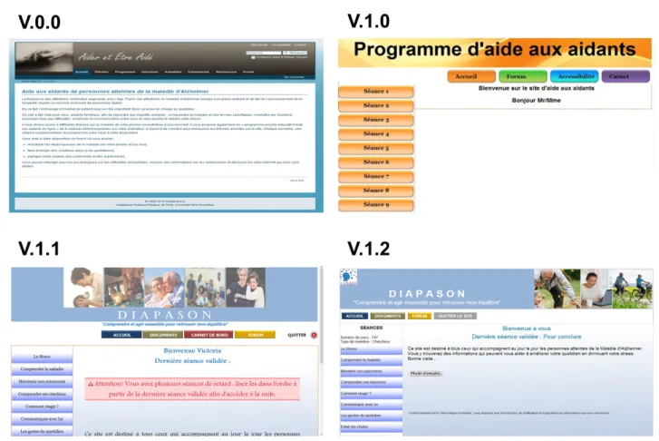 Figure 2. Diapason website program versions.
