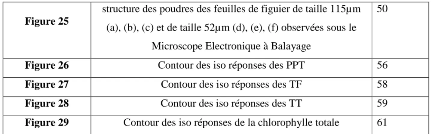Figure 26 Contour des iso réponses des PPT 56