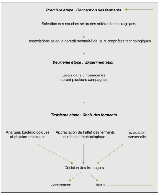 Figure 1. De´marche de de´veloppement des ferments. Figure 1. Steps of starters development.