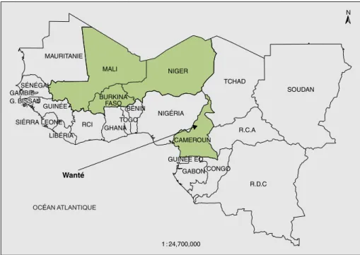 Figure 1 . Localisation des sites d’étude.