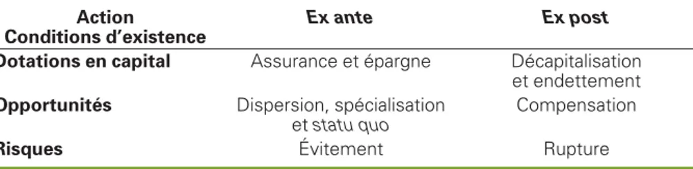 Tableau 1 . Les pratiques de gestion des risques.