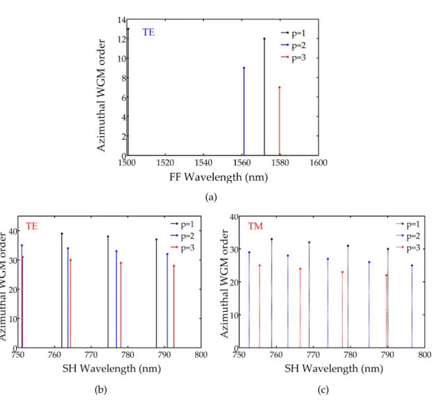 Figure 2.2: Labeling of WGMs having different radial orders, for a cavity with