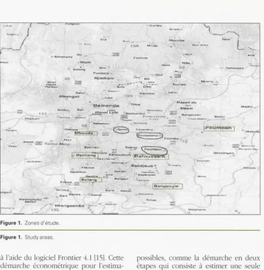 Figure 1.  Zones d'étude . 