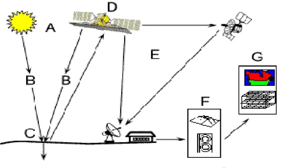 Figure 1.1: Les étapes principales de la télédétection