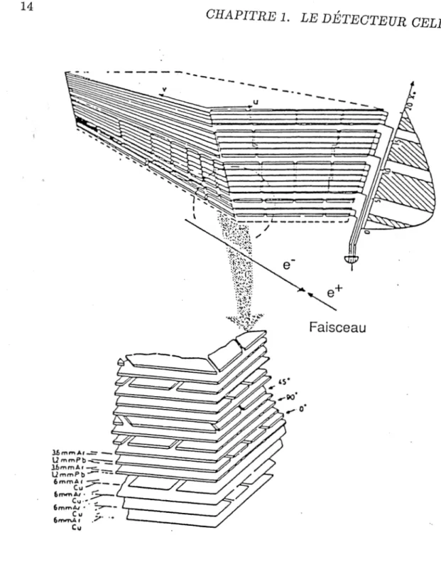 Figure 1.5:  La structure d'un  module  du  calorimètre  central  à  argon liquide. 