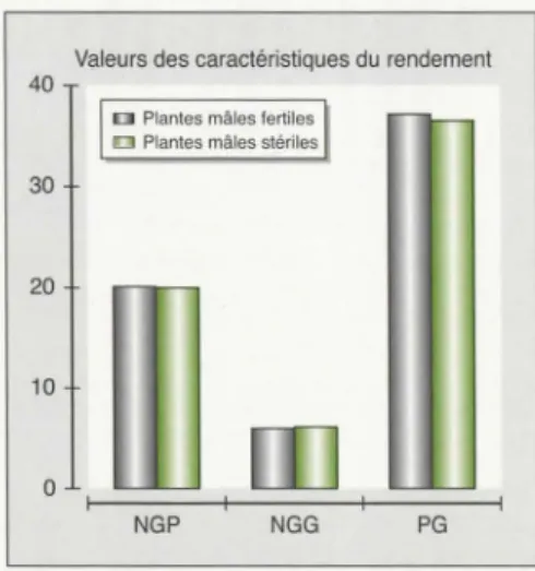 Figure  2.  Comparaison  des  descendances  mâles  stéri l es  et  mâles  fertiles  du  haricot 