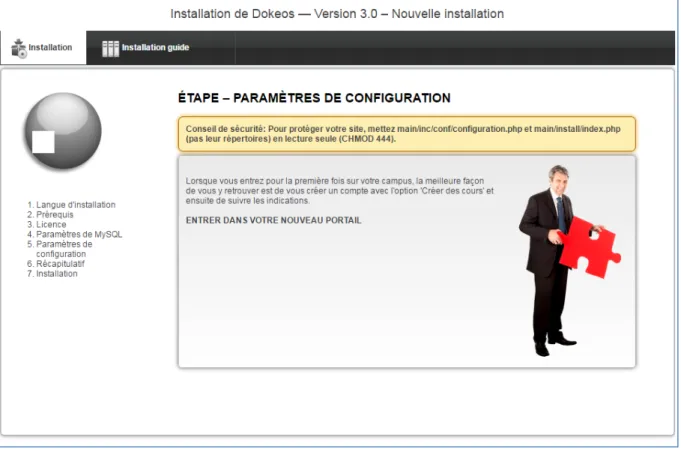 Figure 18 : Fin d’ l’installation Dokeos 